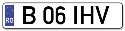 Placuta inmatriculare numar auto  B-06-IHV, B 06 IHV, B06IHV