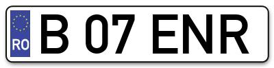 Placuta inmatriculare numar auto  B-07-ENR, B 07 ENR, B07ENR
