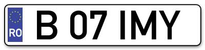 Placuta inmatriculare numar auto  B-07-IMY, B 07 IMY, B07IMY