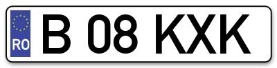 Placuta inmatriculare numar auto  B-08-KXK, B 08 KXK, B08KXK