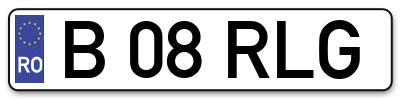 Placuta inmatriculare numar auto  B-08-RLG, B 08 RLG, B08RLG