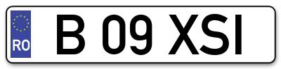 Placuta inmatriculare numar auto  B-09-XSI, B 09 XSI, B09XSI