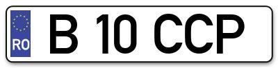 Placuta inmatriculare numar auto  B-10-CCP, B 10 CCP, B10CCP