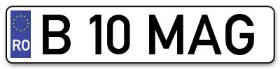 Placuta inmatriculare numar auto  B-10-MAG, B 10 MAG, B10MAG