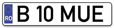 Placuta inmatriculare numar auto  B-10-MUE, B 10 MUE, B10MUE