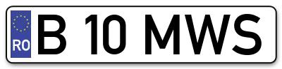 Placuta inmatriculare numar auto  B-10-MWS, B 10 MWS, B10MWS