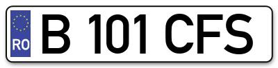 Placuta inmatriculare numar auto  B-101-CFS, B 101 CFS, B101CFS