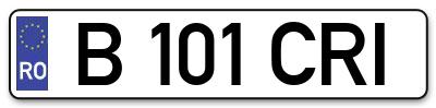 Placuta inmatriculare numar auto  B-101-CRI, B 101 CRI, B101CRI