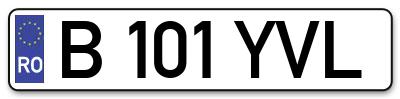 Placuta inmatriculare numar auto  B-101-YVL, B 101 YVL, B101YVL
