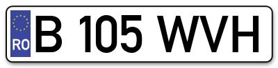 Placuta inmatriculare numar auto  B-105-WVH, B 105 WVH, B105WVH