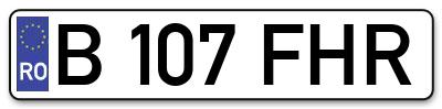 Placuta inmatriculare numar auto  B-107-FHR, B 107 FHR, B107FHR