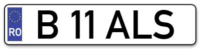 Placuta inmatriculare numar auto  B-11-ALS, B 11 ALS, B11ALS