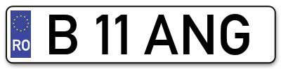 Placuta inmatriculare numar auto  B-11-ANG, B 11 ANG, B11ANG
