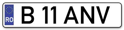 Placuta inmatriculare numar auto  B-11-ANV, B 11 ANV, B11ANV