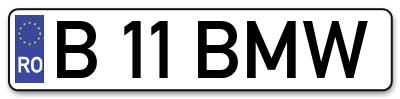Placuta inmatriculare numar auto  B-11-BMW, B 11 BMW, B11BMW