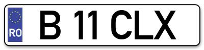 Placuta inmatriculare numar auto  B-11-CLX, B 11 CLX, B11CLX