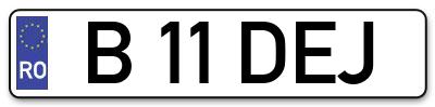 Placuta inmatriculare numar auto  B-11-DEJ, B 11 DEJ, B11DEJ