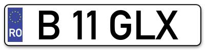 Placuta inmatriculare numar auto  B-11-GLX, B 11 GLX, B11GLX