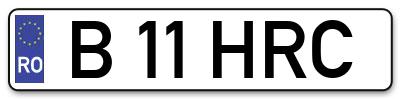 Placuta inmatriculare numar auto  B-11-HRC, B 11 HRC, B11HRC