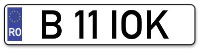 Placuta inmatriculare numar auto  B-11-IOK, B 11 IOK, B11IOK