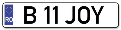 Placuta inmatriculare numar auto  B-11-JOY, B 11 JOY, B11JOY