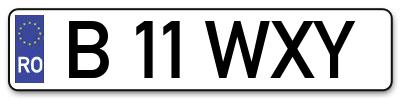 Placuta inmatriculare numar auto  B-11-WXY, B 11 WXY, B11WXY