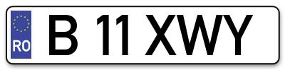 Placuta inmatriculare numar auto  B-11-XWY, B 11 XWY, B11XWY