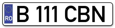 Placuta inmatriculare numar auto  B-111-CBN, B 111 CBN, B111CBN