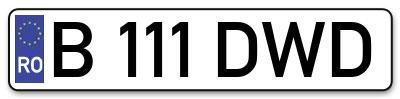 Placuta inmatriculare numar auto  B-111-DWD, B 111 DWD, B111DWD