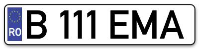 Placuta inmatriculare numar auto  B-111-EMA, B 111 EMA, B111EMA