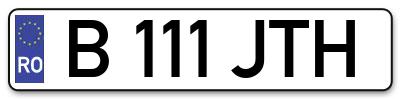 Placuta inmatriculare numar auto  B-111-JTH, B 111 JTH, B111JTH