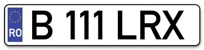 Placuta inmatriculare numar auto  B-111-LRX, B 111 LRX, B111LRX