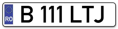 Placuta inmatriculare numar auto  B-111-LTJ, B 111 LTJ, B111LTJ