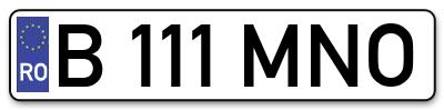 Placuta inmatriculare numar auto  B-111-MNO, B 111 MNO, B111MNO