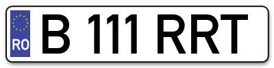 Placuta inmatriculare numar auto  B-111-RRT, B 111 RRT, B111RRT