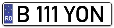 Placuta inmatriculare numar auto  B-111-YON, B 111 YON, B111YON