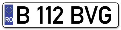 Placuta inmatriculare numar auto  B-112-BVG, B 112 BVG, B112BVG