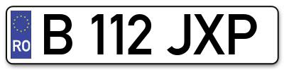 Placuta inmatriculare numar auto  B-112-JXP, B 112 JXP, B112JXP