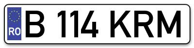 Placuta inmatriculare numar auto  B-114-KRM, B 114 KRM, B114KRM