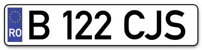 Placuta inmatriculare numar auto  B-122-CJS, B 122 CJS, B122CJS