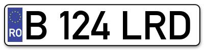 Placuta inmatriculare numar auto  B-124-LRD, B 124 LRD, B124LRD