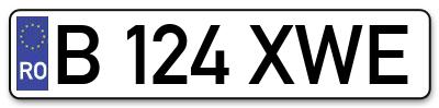 Placuta inmatriculare numar auto  B-124-XWE, B 124 XWE, B124XWE