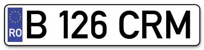 Placuta inmatriculare numar auto  B-126-CRM, B 126 CRM, B126CRM