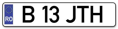 Placuta inmatriculare numar auto  B-13-JTH, B 13 JTH, B13JTH