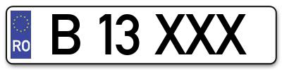 Placuta inmatriculare numar auto  B-13-XXX, B 13 XXX, B13XXX