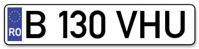 Placuta inmatriculare numar auto  B-130-VHU, B 130 VHU, B130VHU