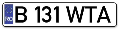 Placuta inmatriculare numar auto  B-131-WTA, B 131 WTA, B131WTA