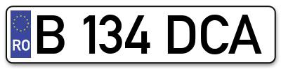 Placuta inmatriculare numar auto  B-134-DCA, B 134 DCA, B134DCA