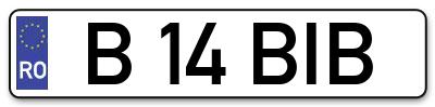 Placuta inmatriculare numar auto  B-14-BIB, B 14 BIB, B14BIB