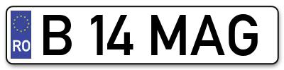 Placuta inmatriculare numar auto  B-14-MAG, B 14 MAG, B14MAG